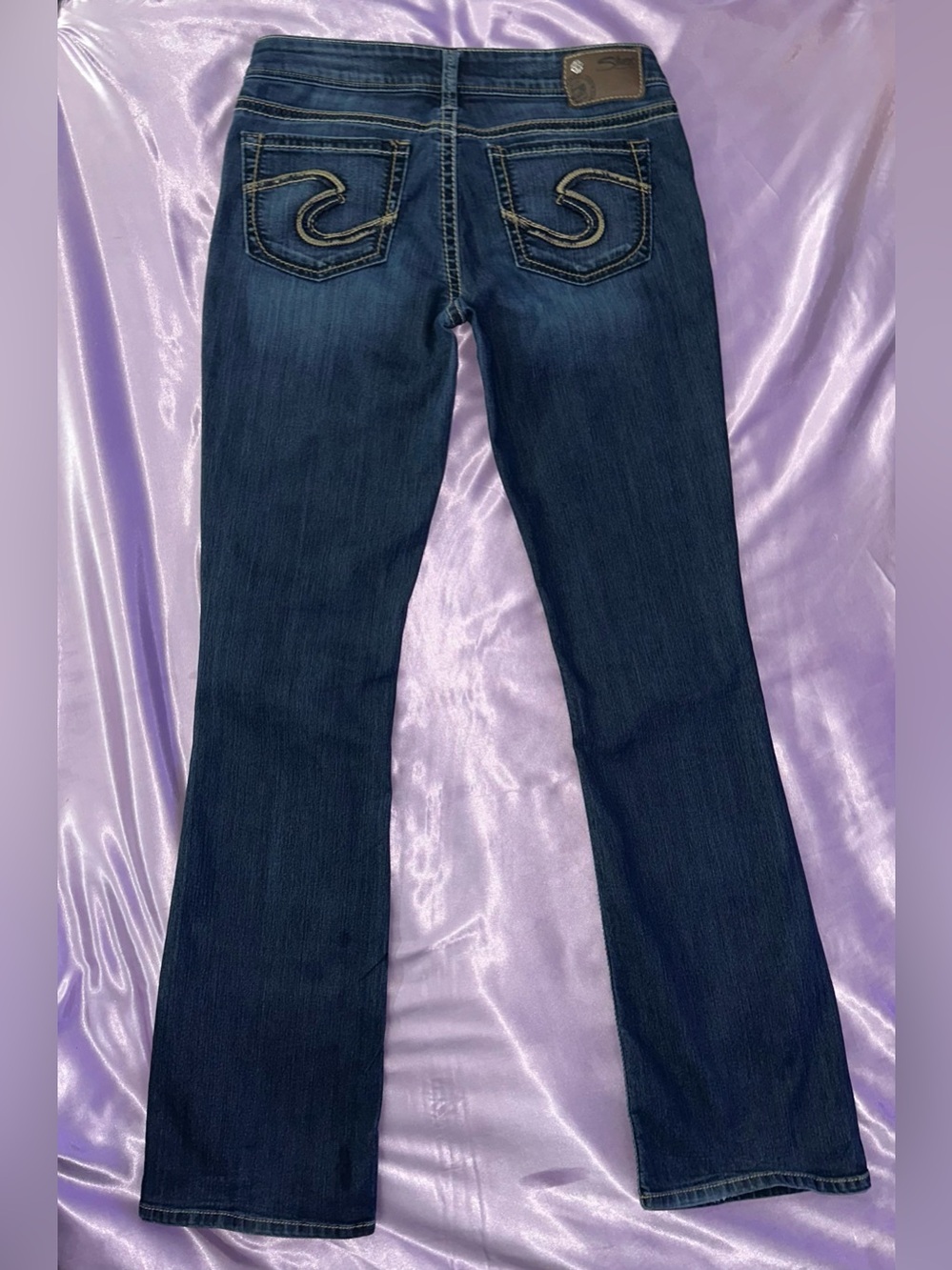 Silver 29/33” long tall Bootcut Jean y2k western